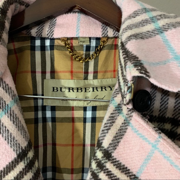 SOLD Burberry Wool Coat Pink Plaid Nova Check - Picture 4 of 14